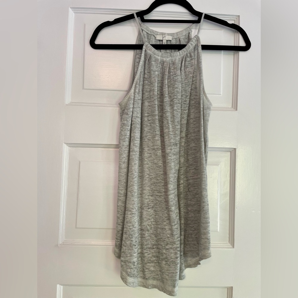 Joie Heather Gray Sleeveless Linen Top
